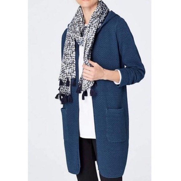 J. Jill Pure Jill Indigo Quilted Long Jacket XS - Picture 1 of 8